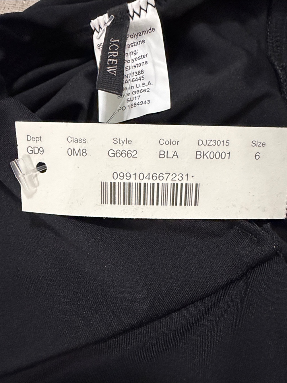 J. Crew Black One-Shoulder Ruffle Swimsuit - Picture 2 of 2